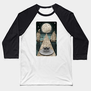 The Moon Tarot Card Baseball T-Shirt